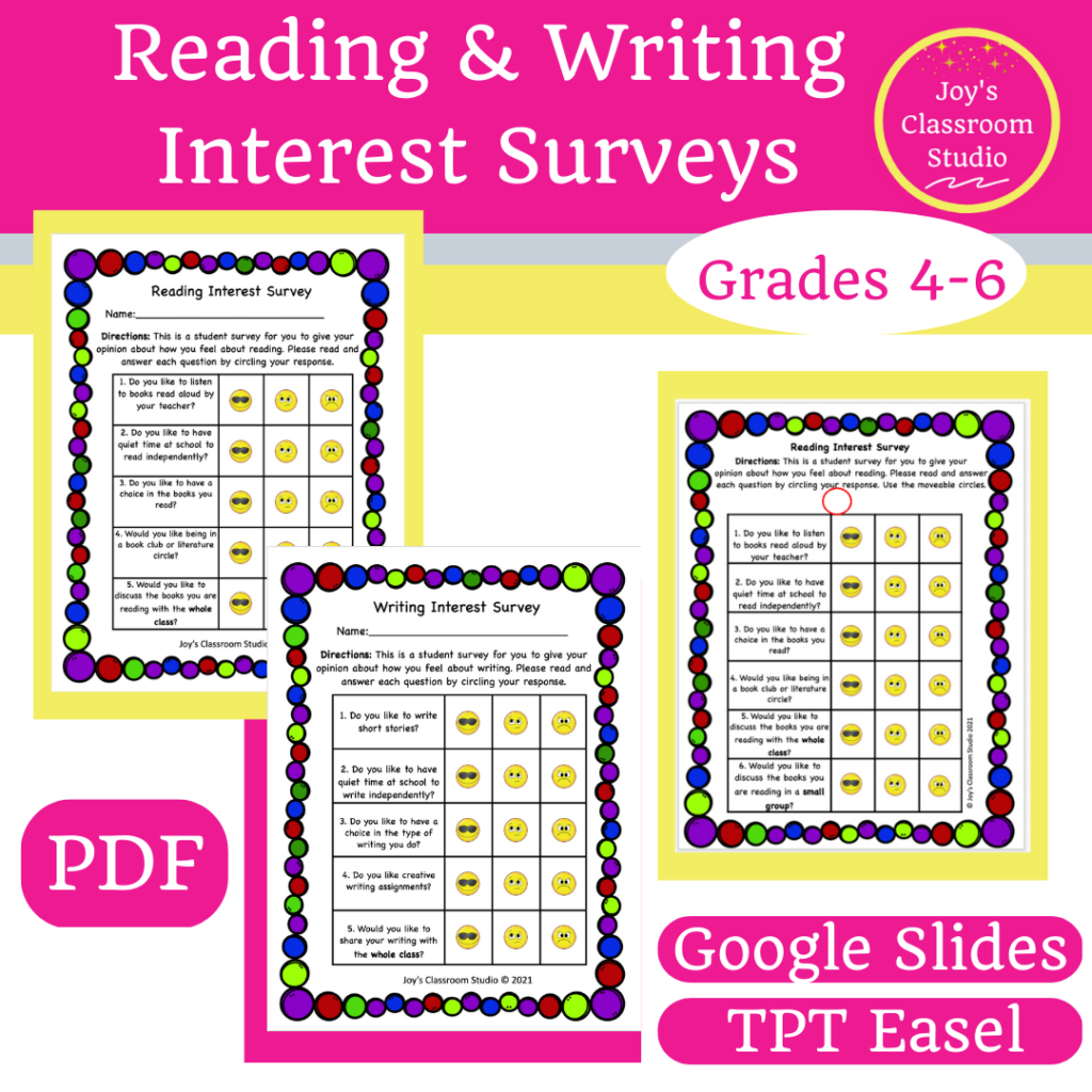 reading interest survey fourth grade, fifth grade, and sixth grade
