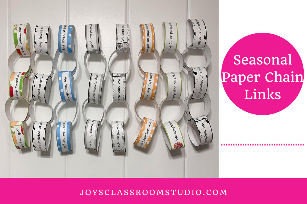 photos of seasonal paper chain links class reward system idea