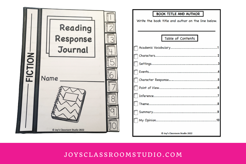 photo of fiction reading response journal