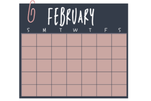 Clip Art of a February Calendar 