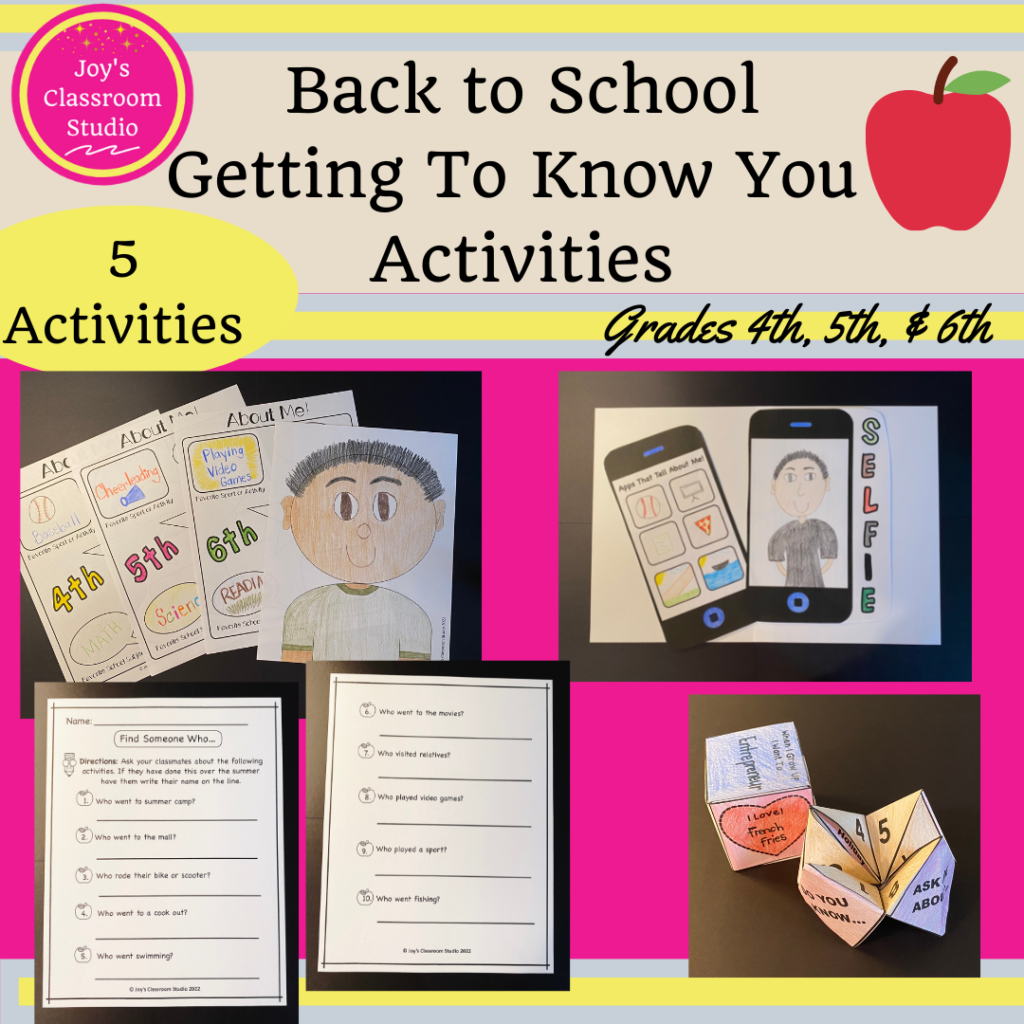 Back To School Getting To Know You Activities