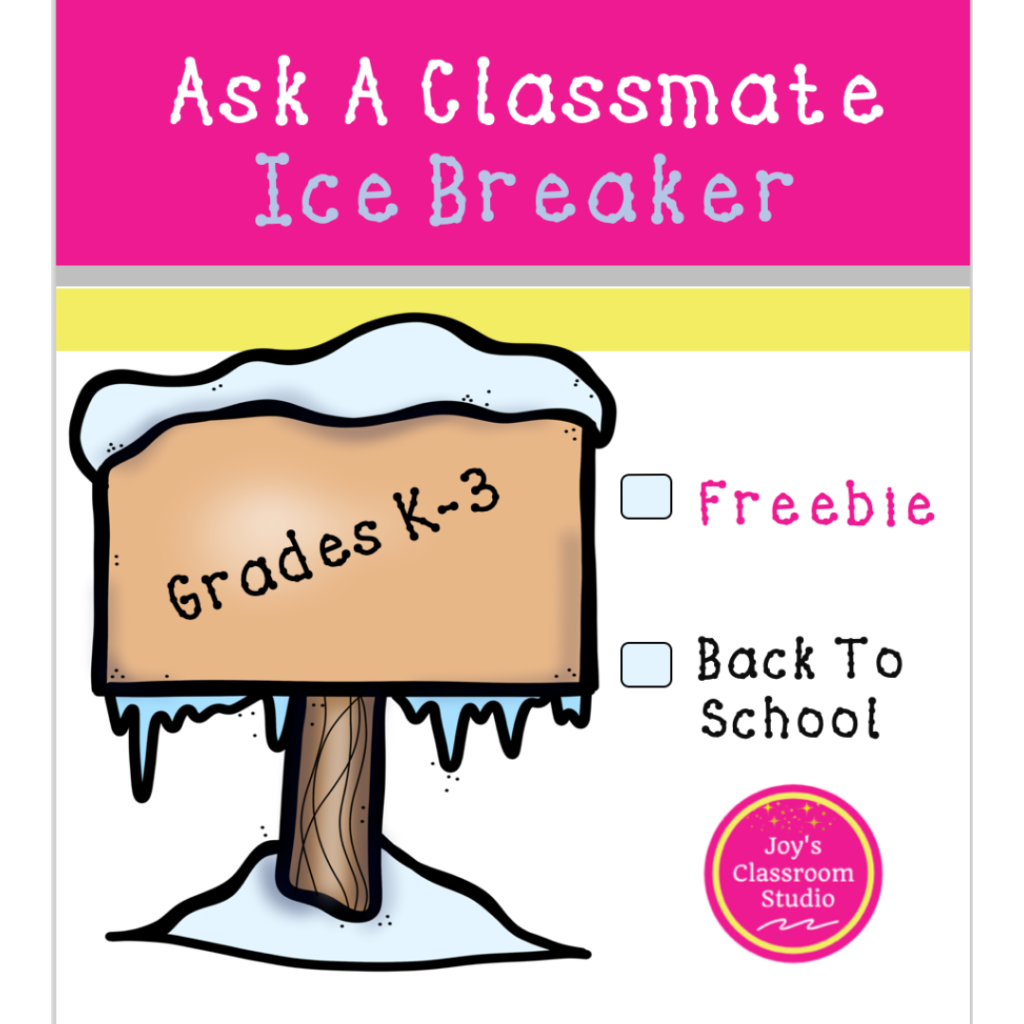 Free Back to School Ice Breaker