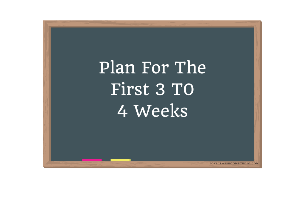 Plan For The First 3 To 4 Weeks