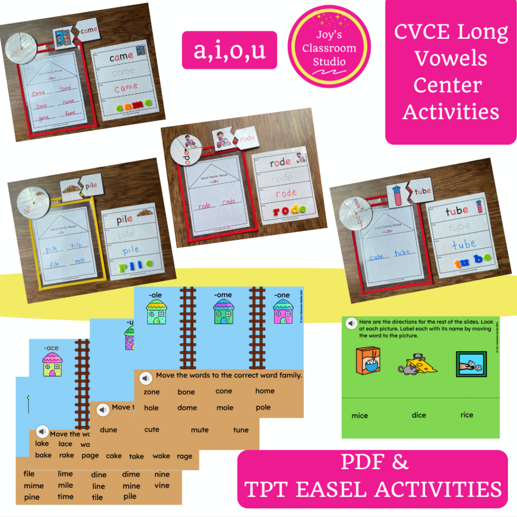 CVCE Long Vowels Center Activities