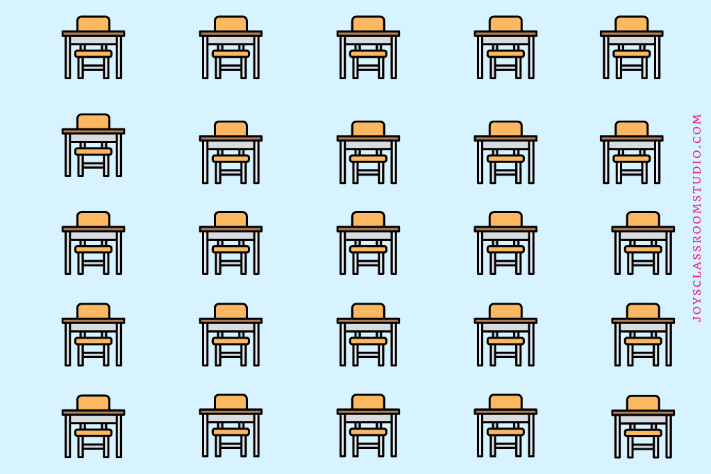 Picture of desks in rows