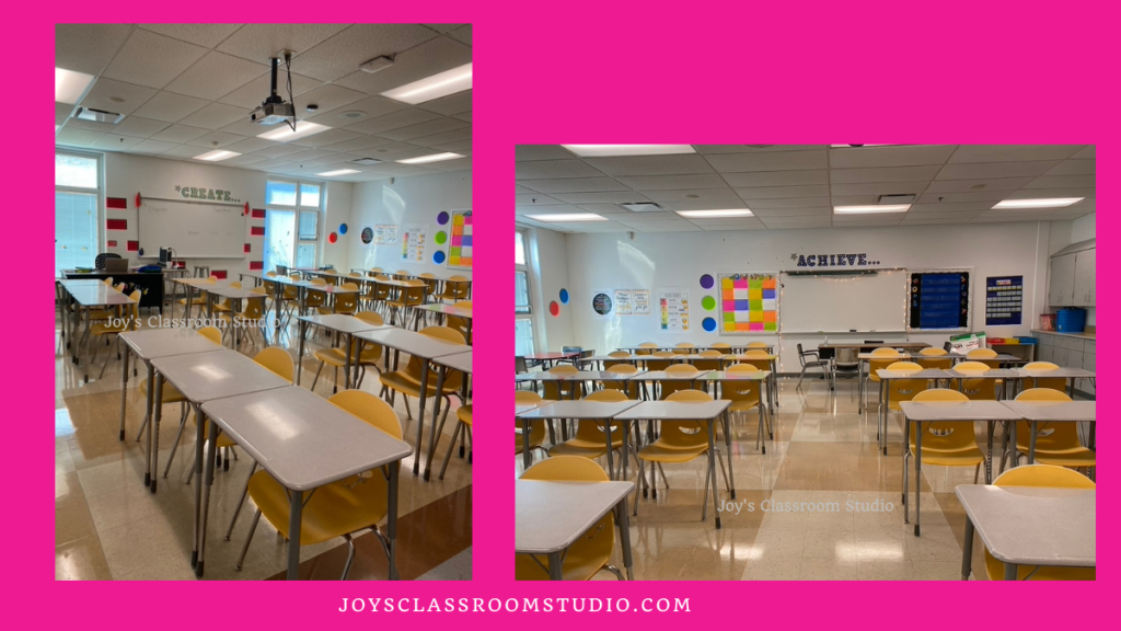 Picture of the mini student tables in my current classroom. 