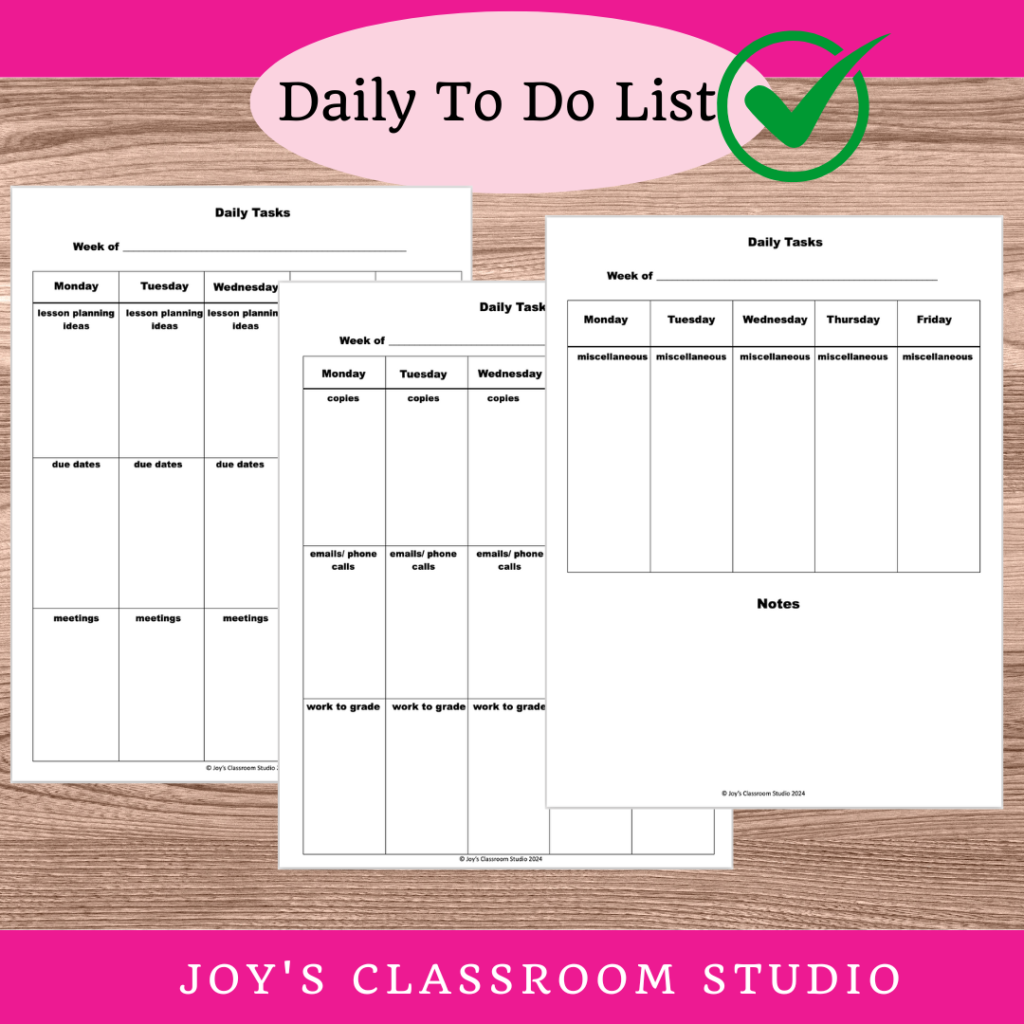 Free Daily To Do LIst Product 