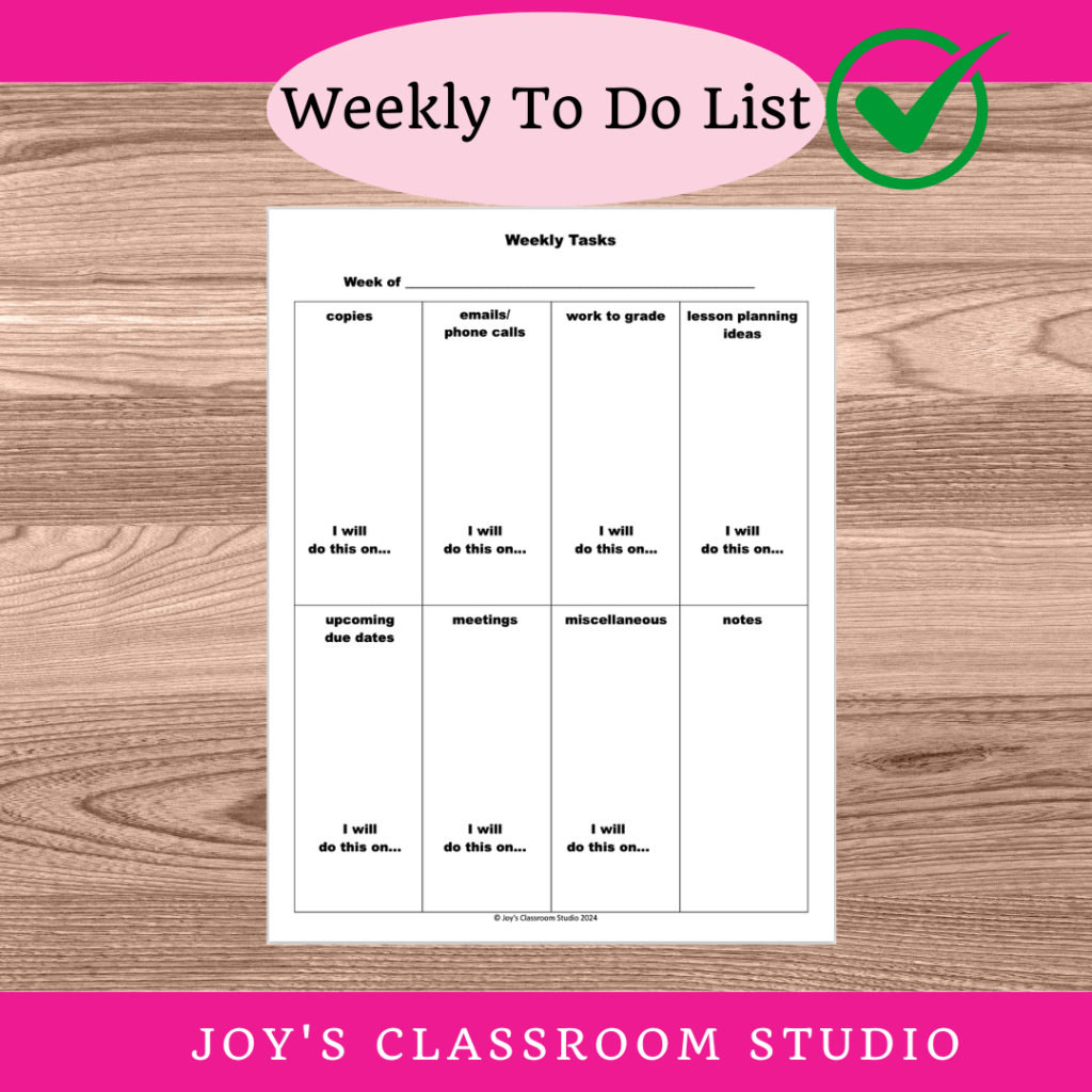 Free Weekly To Do List