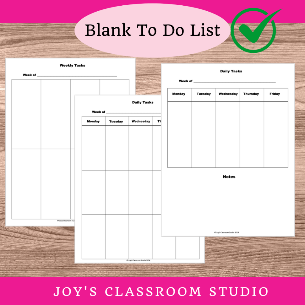 Free Blank To Do List